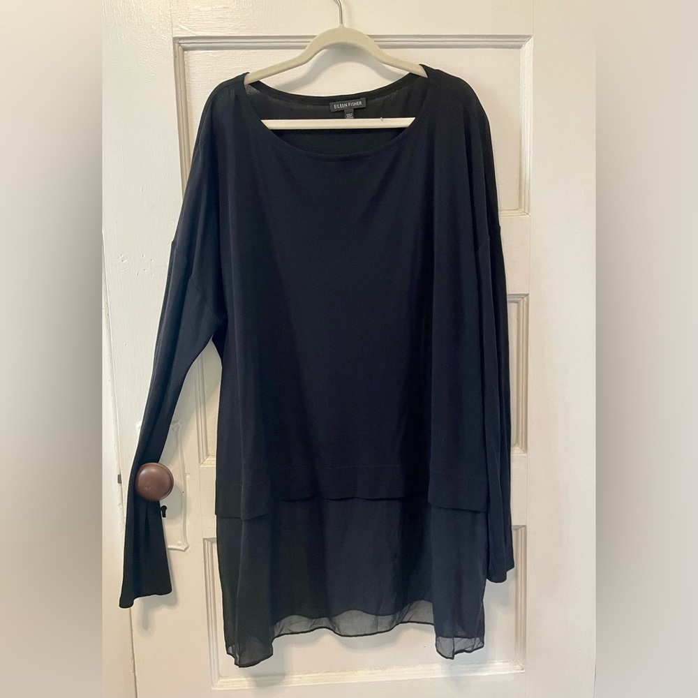 Eileen Fisher layered silk top